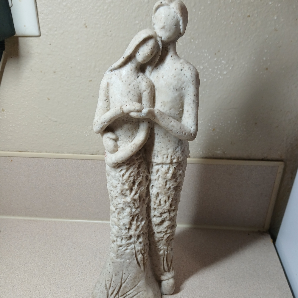 Romantic Cream Couple Sculpture
